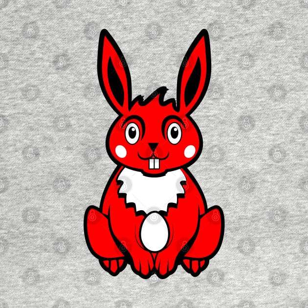 Red Colored Easter Bunny by MonkeyBusiness